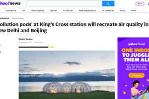 ‘Pollution pods’ at King’s Cross station will recreate air quality in New Delhi and Beijing